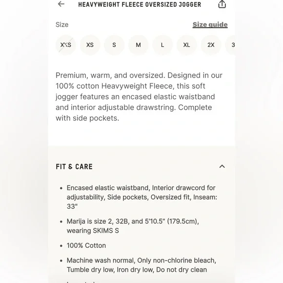 EUC Skims Heavyweight Fleece Oversized Joggers in Light Heather Grey. Large - Picture 9 of 16